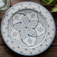 Gray Arabesque Ceramic Dinner Plates