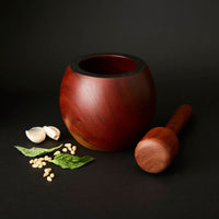 Nicaragua Tropical Natural Wood Round Mortar and Pestle