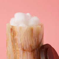 Medium Natural Onyx Stone Wood Canister