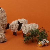 Tabletop Indoor Wood & Wool Nativity Scene Set