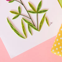 Quilled Paper Pink Clover Greeting Card