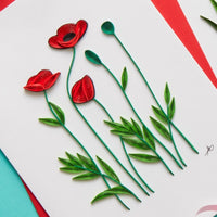Quilled Paper Flowers Greeting Card Set of 3