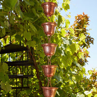 Pure Copper Cups Rain Chain 7.5 ft