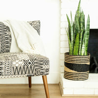 12" Small Seagrass Planter Shelf Basket