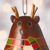 Mini Gourd Holiday Reindeer Ornament