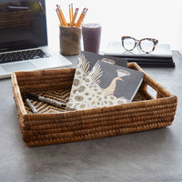 Zig Zag Banana Leaf Fruit Bread Office Rectangle Tray Set