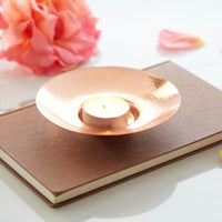 Copper Hand Hammered Tea Light Holder