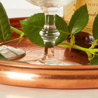 Round Hand Hammered Copper Tray