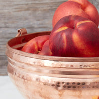 Large Hand Hammered Copper Fruit Pedestal Bowl