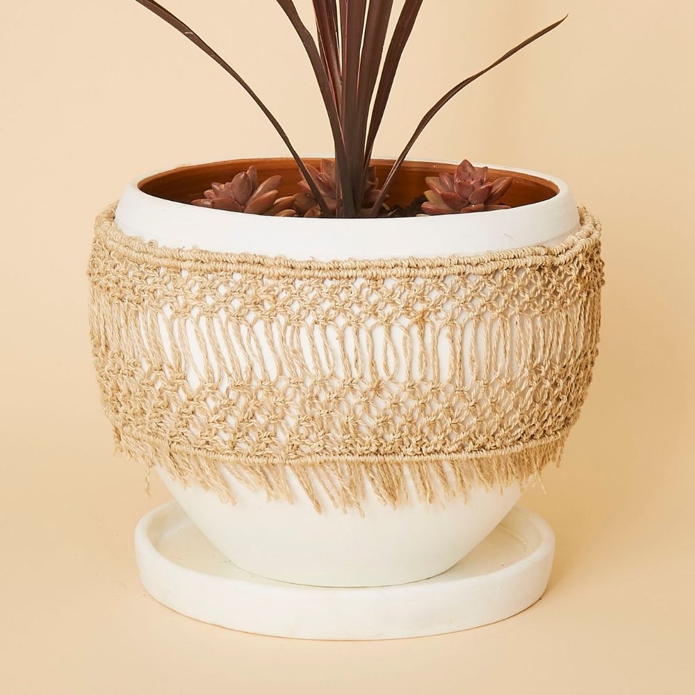 Large Macrame Wrap Terracotta Pot