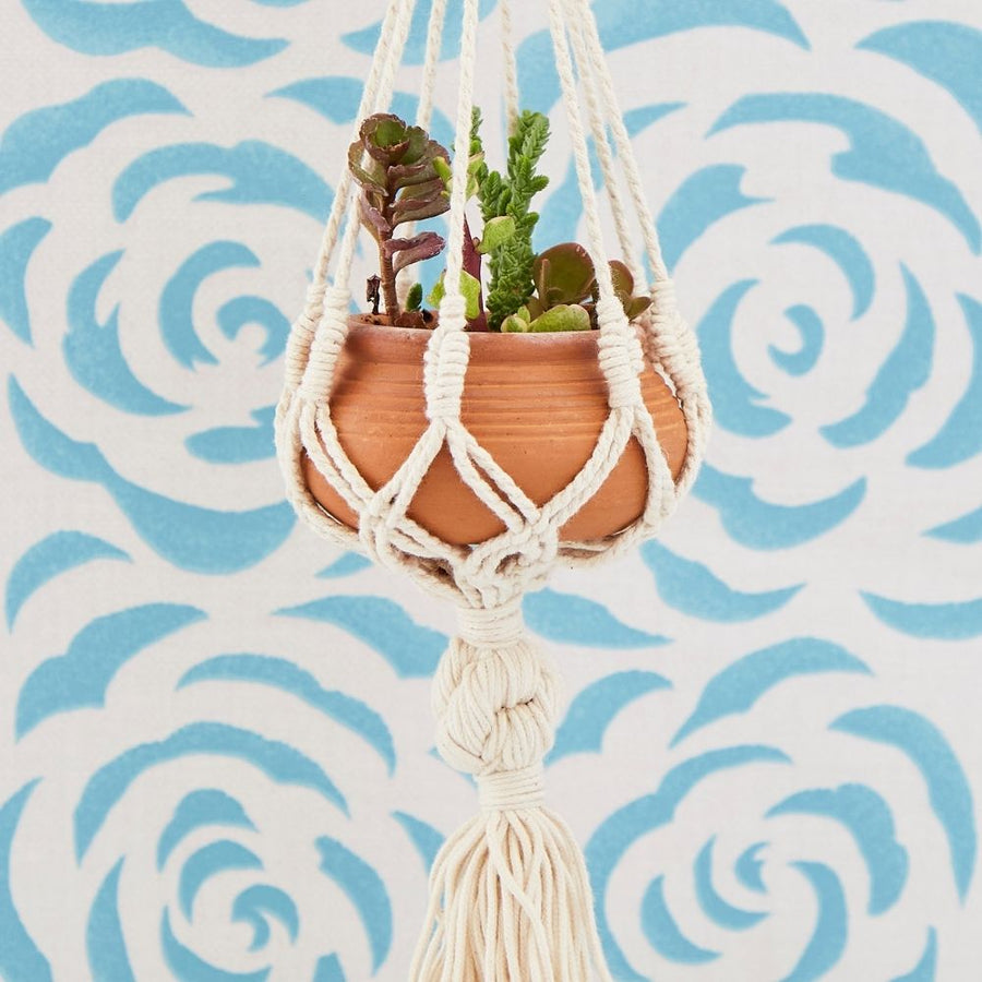 Mini Macrame Terracotta Hanging Pot