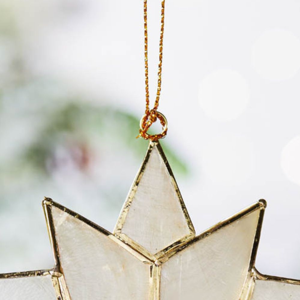 Gold Capiz Shell Star Ornament