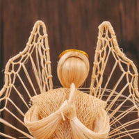 Abaca Gold Praying Angel Tree Topper