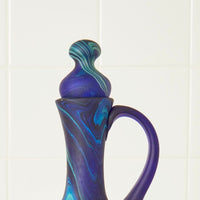 Hebron Glass Blue Swirls Water Pitcher