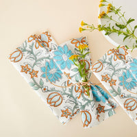 Lotus Vine Block Print Napkin Set