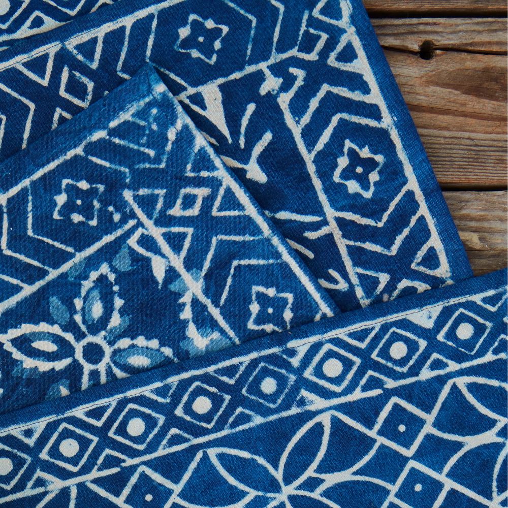 Indigo Block Print Placemat Set