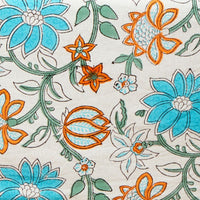Lotus Vine Block Print 90 x 60 Rectangle Tablecloth