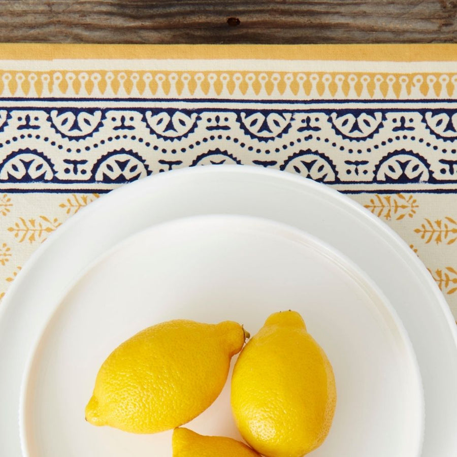 Yellow Blue Motif  Table Runner