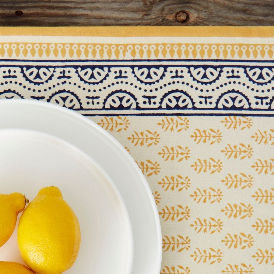 Yellow Blue Motif  Table Runner