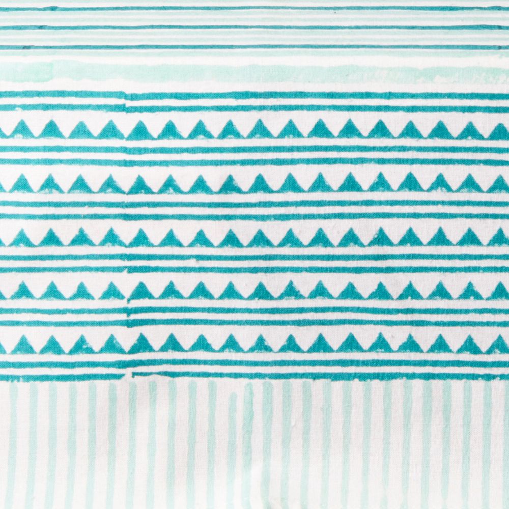 Light Blue Stripe Block Print 60 x 90 Rectangle Tablecloth