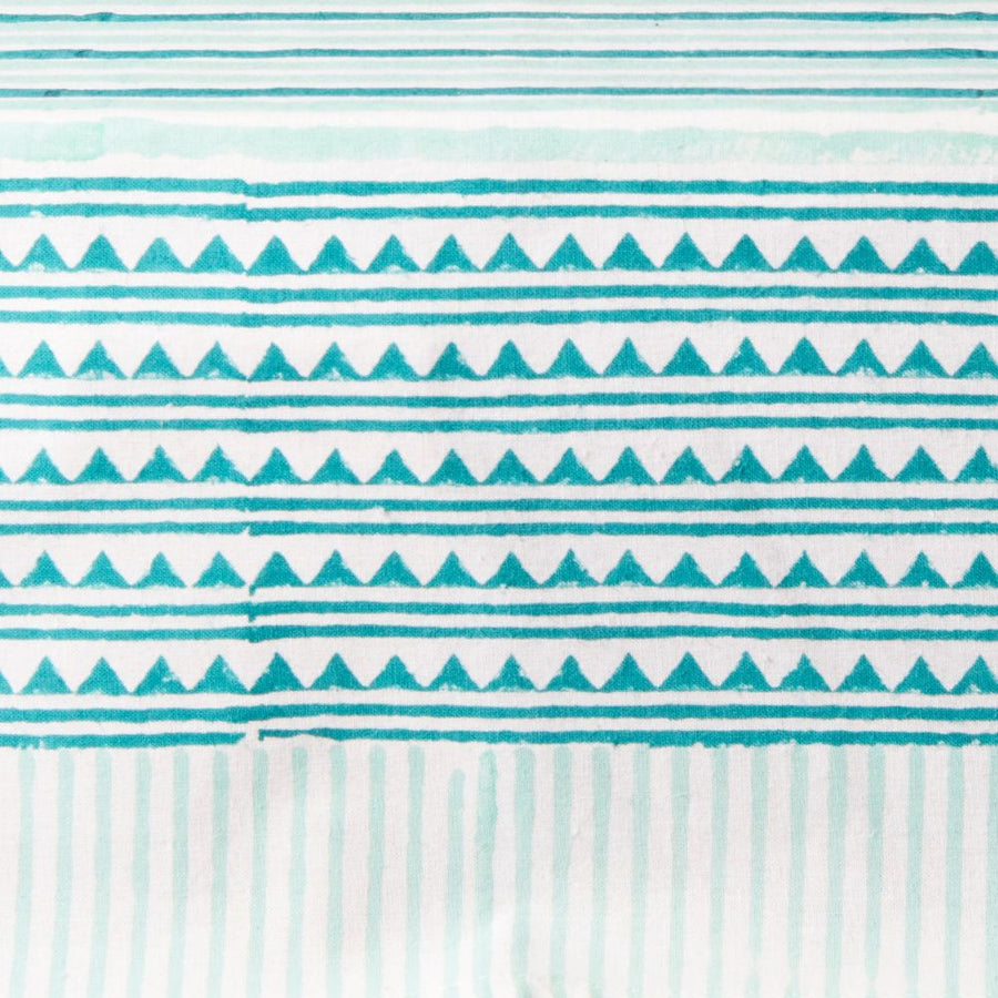 Light Blue Stripe Block Print 60 x 90 Rectangle Tablecloth