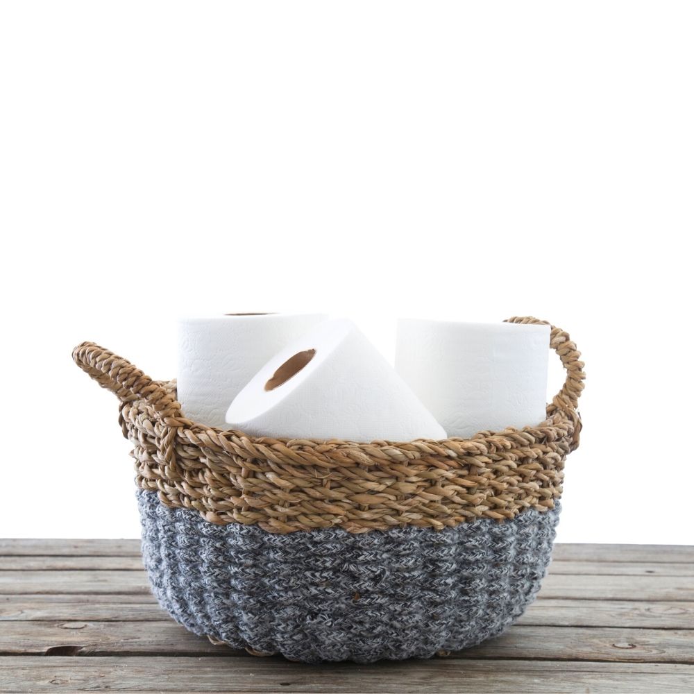 16" Small Wide Cotton Rope Planter Shelf Basket Set of 3