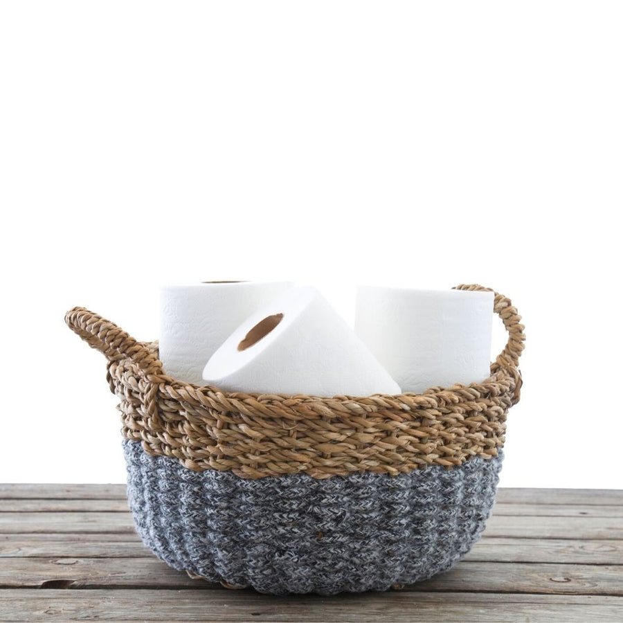 16" Small Wide Cotton Rope Planter Shelf Basket Set of 3