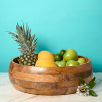 Fruit Bowl for Kitchen Countertop, Big Wood Baskets, Garden Harvest Storage, Farmhouse Home Decor