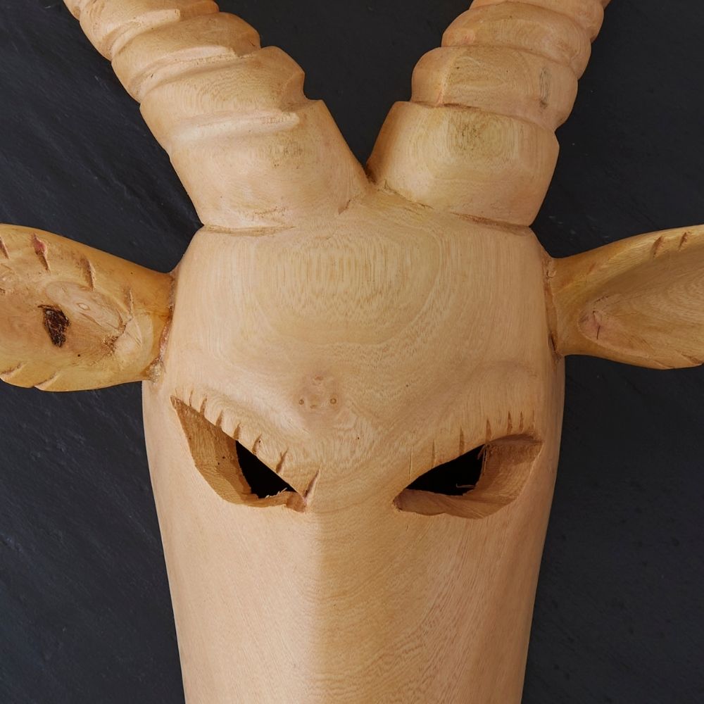 Large Wood Antelope Wall Hanging