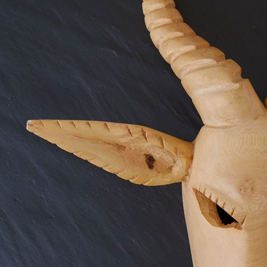 Large Wood Antelope Wall Hanging