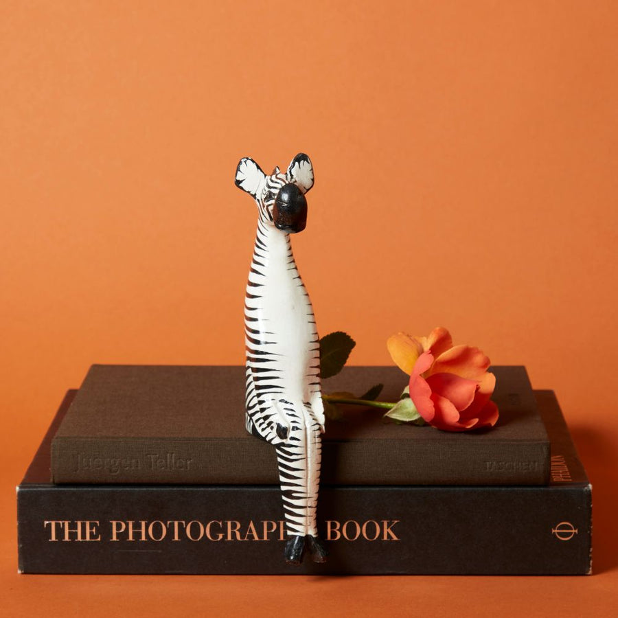 Painted Wood Safari Animals Sitting Sculptures Set of 10