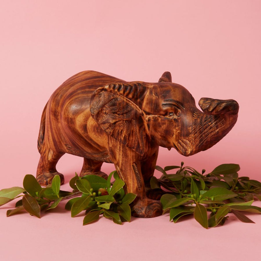 Seared Wood Large Safari Sculptures Set of 5