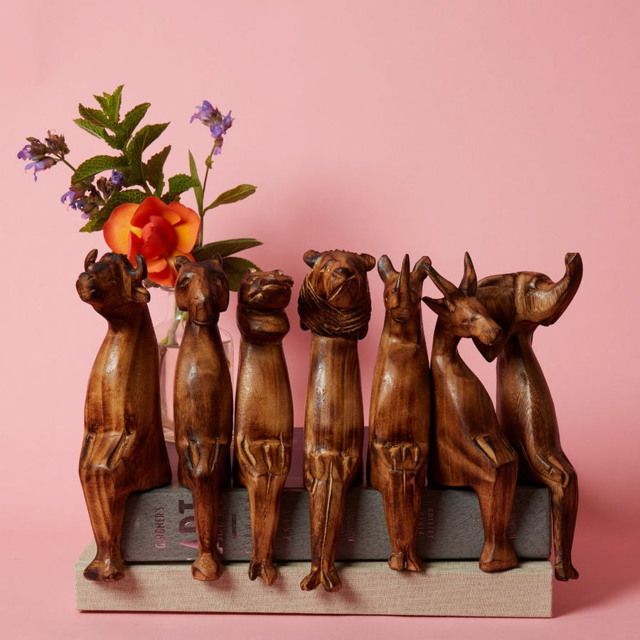 Seared Wood Buffalo Sitting Sculpture