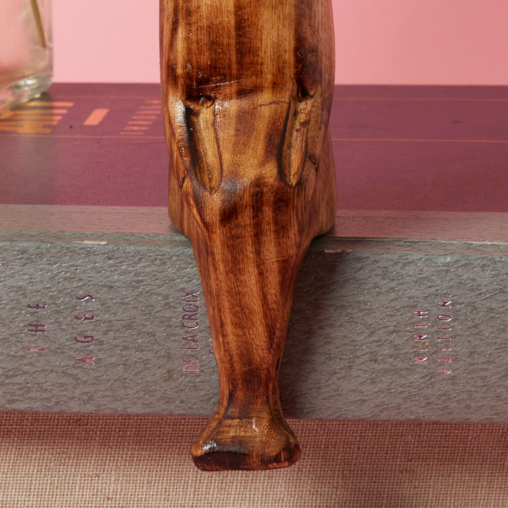 Seared Wood Buffalo Sitting Sculpture