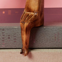 Seared Wood Alligator Sitting Sculpture