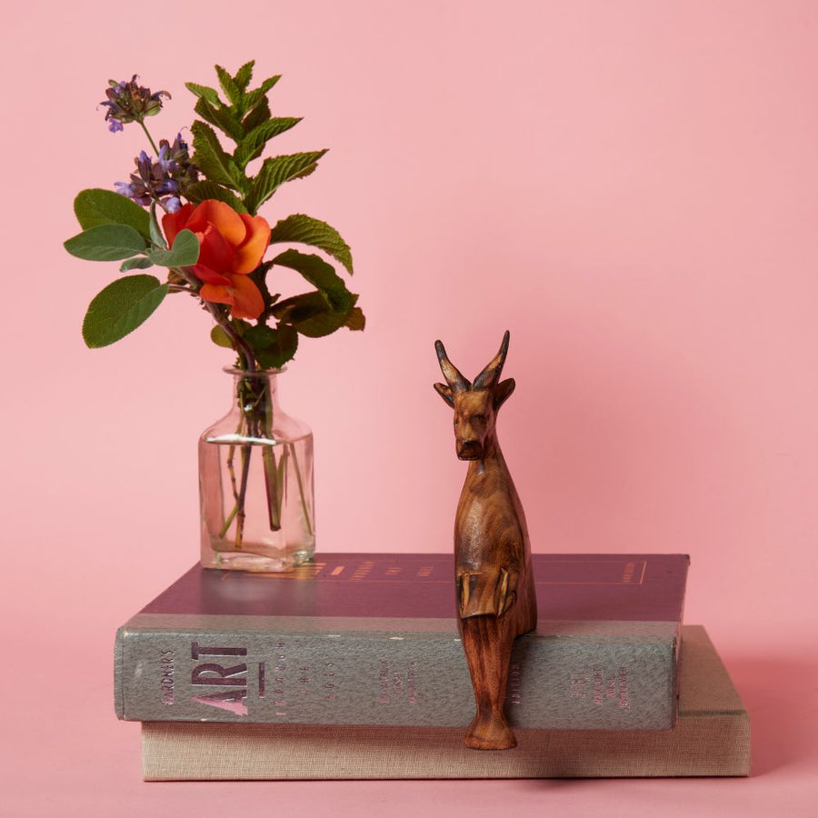 Seared Wood Safari Sitting Sculptures Set of 6