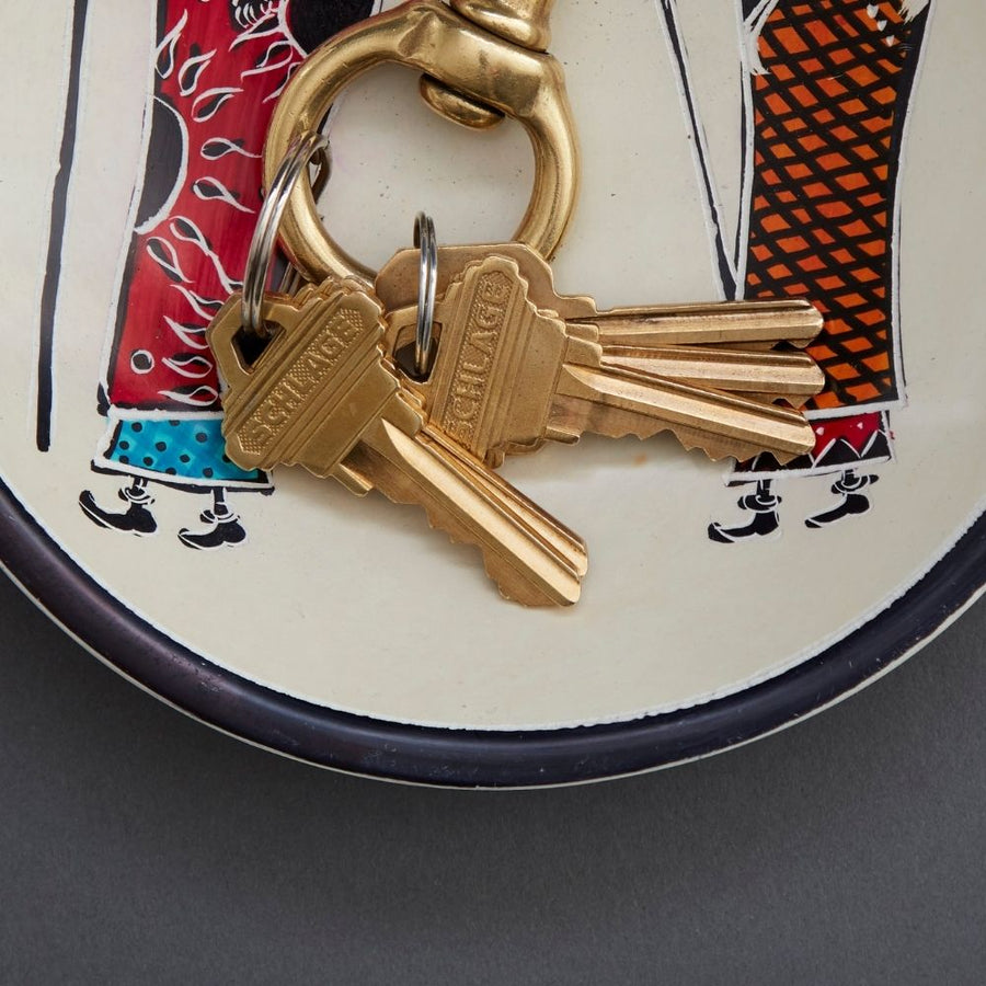Kisii Stone African Women Round Paper Clips Ring Dish