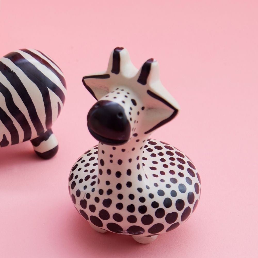 Kisii Stone Mini Giraffe Zebra Elephant Set