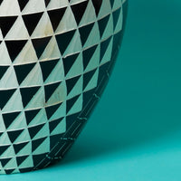 Large Kisii Stone Black White Geometric Succulent Pot
