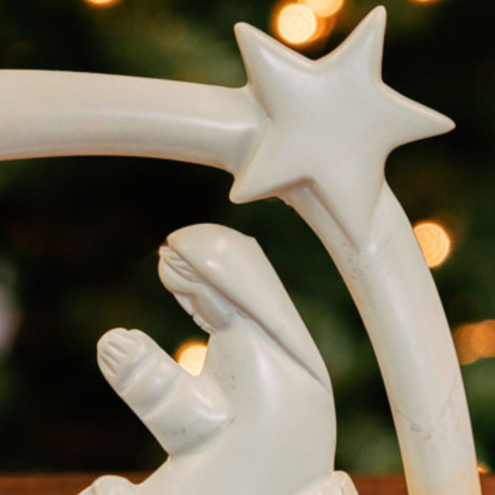 Kisii Stone Natural Holy Family Star Arch Frame