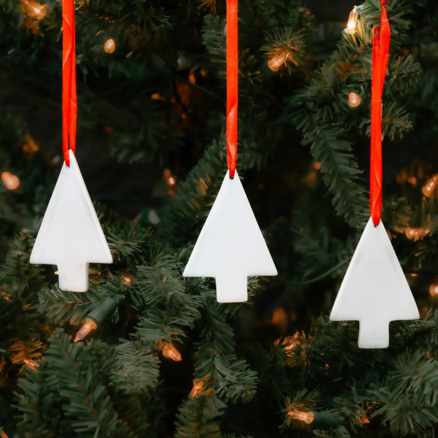 Kisii Stone Natural Holiday Trees Ornament Set of 3