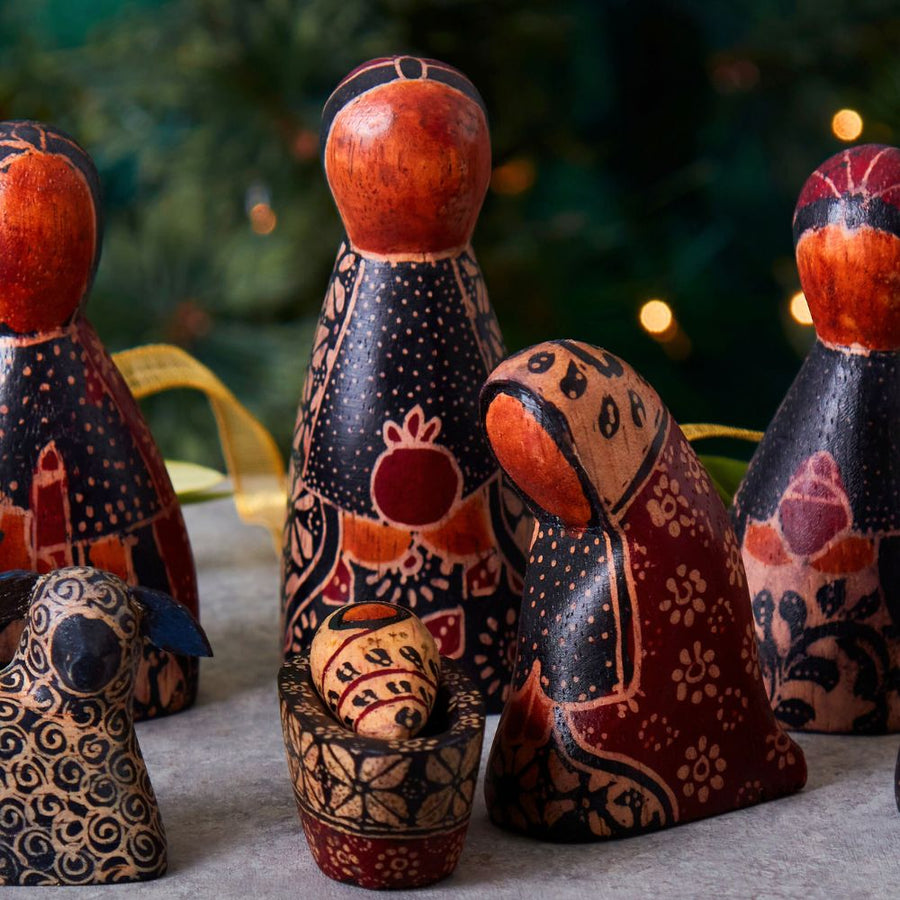 Small Batik Tabeltop Nativity Set
