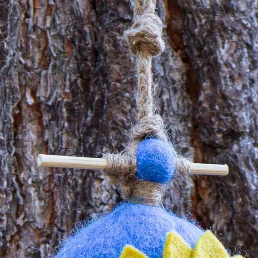 Felt Blue Sunflower Bird House
