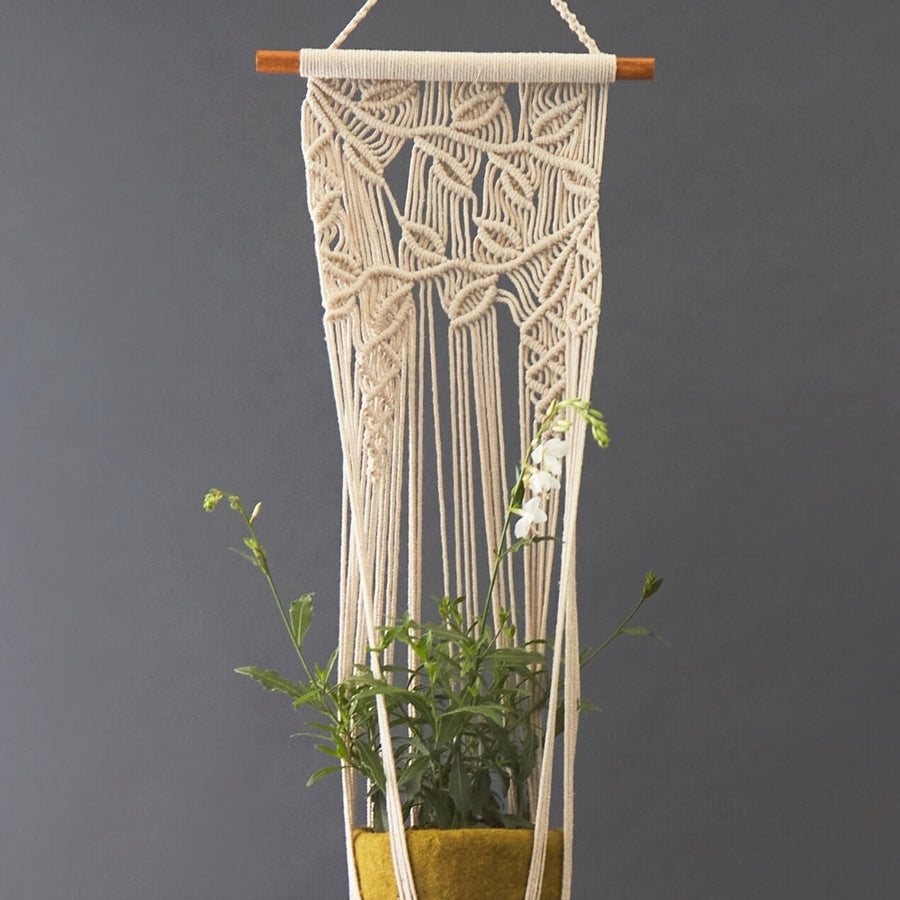 Olive Green Felt Hanging Succulent Planter Set