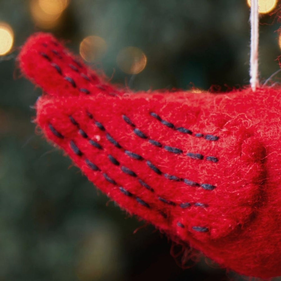 Felt Cardinal Bird Ornament