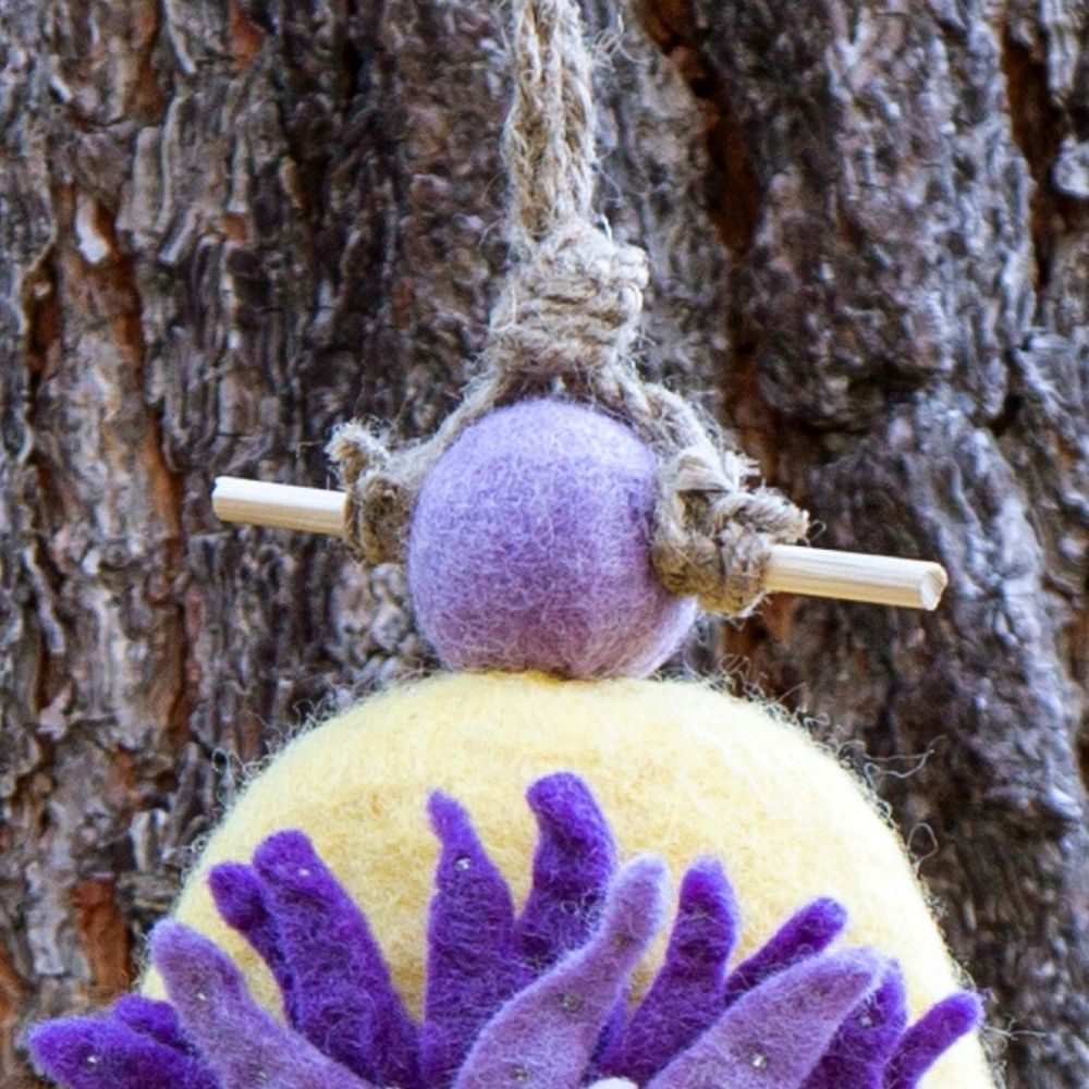 Felt Purple Sunflower Bird House