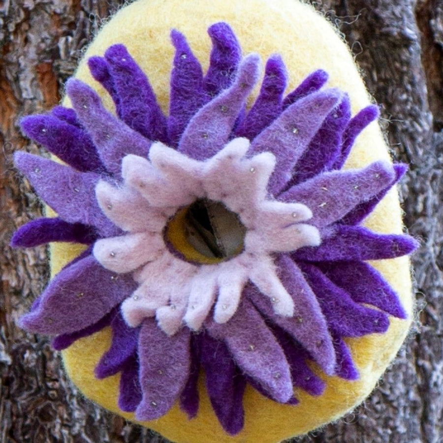 Felt Purple Sunflower Bird House