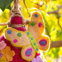 Felt Pink Butterfly Bird House