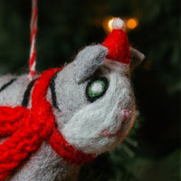 Felt Holiday Cat Dog Ornament Set of 2