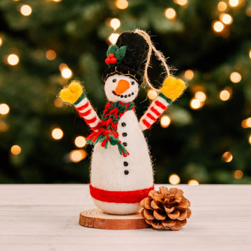 Felt Snowman Holiday Figurine